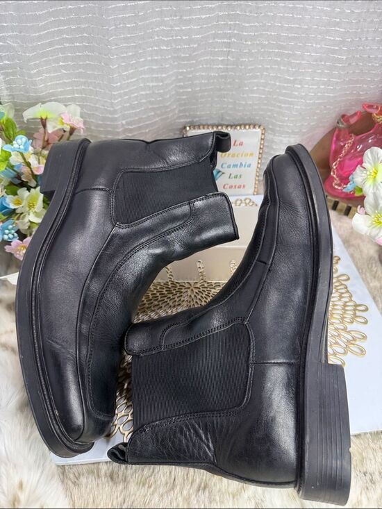 (T) ALFANI Hugh men\'s vintage Chelsea boots, black leather, size 10 M main image 7